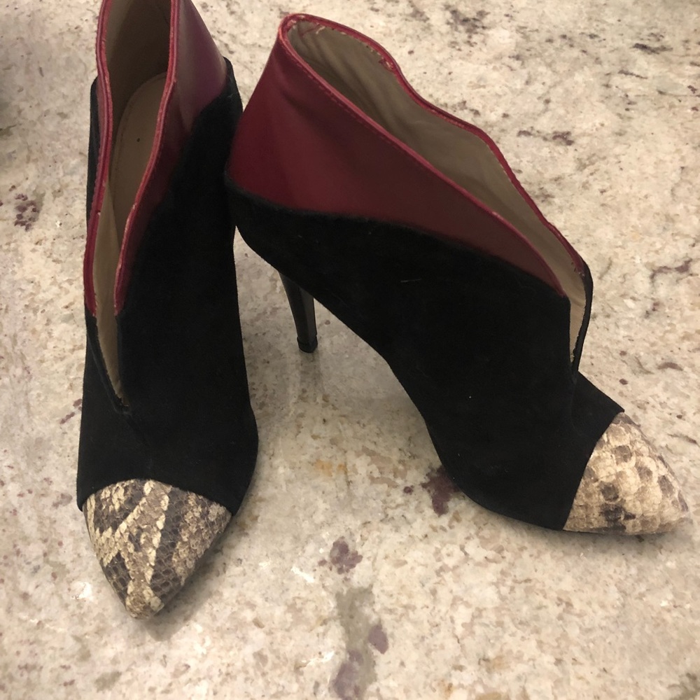 Zara Snakeskin Multicolored Booties Nwot 38 - image 2